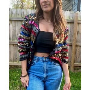 Vintage Silk Beaded Couture Jacket (80s/90s Runway Energy)